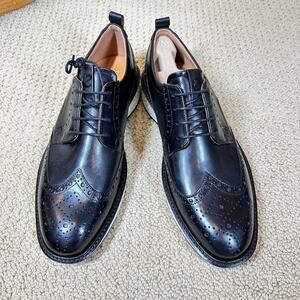 Ecco St. 1 Hybrid Men's Black Leather Wingtip Derby sz 11-11.5 PHORENE Midsole